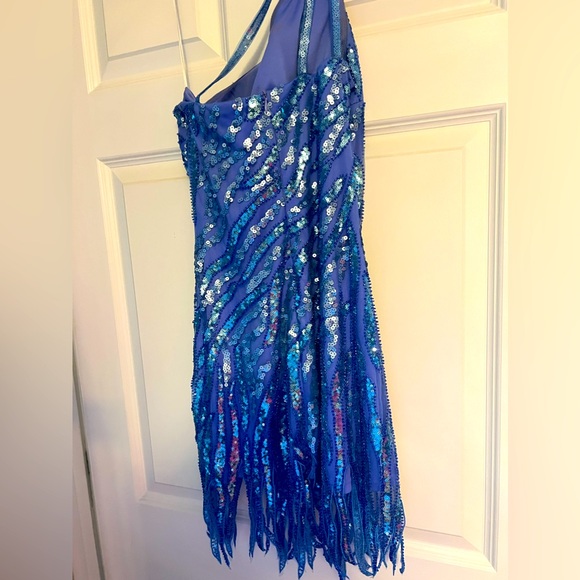 Blue sequin homecoming dress size small - Picture 4 of 6